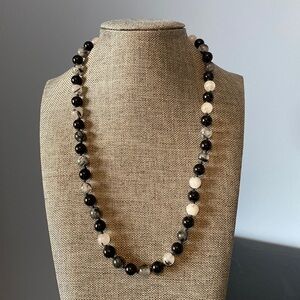 Black onyx and black rutilated Quartz necklace